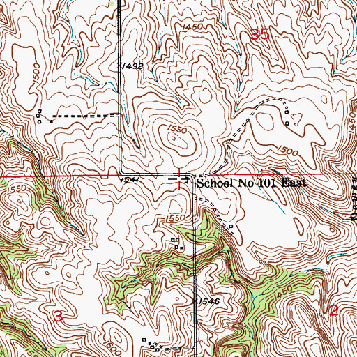 Topographic Map of School Number 101 East, NE
