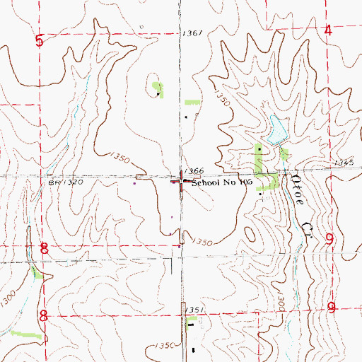 Topographic Map of School Number 105, NE