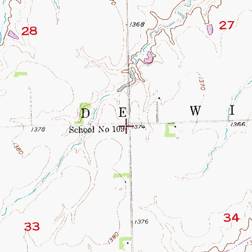 Topographic Map of School Number 109, NE