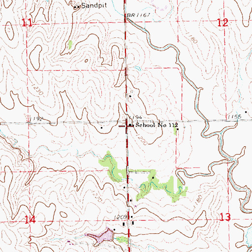 Topographic Map of School Number 109, NE