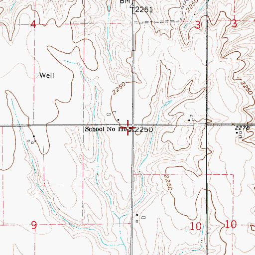 Topographic Map of School Number 110, NE