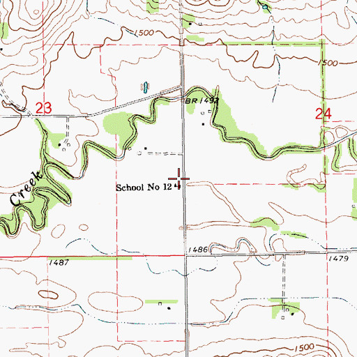 Topographic Map of School Number 12, NE