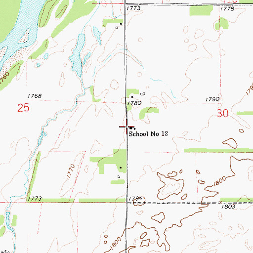 Topographic Map of School Number 12, NE