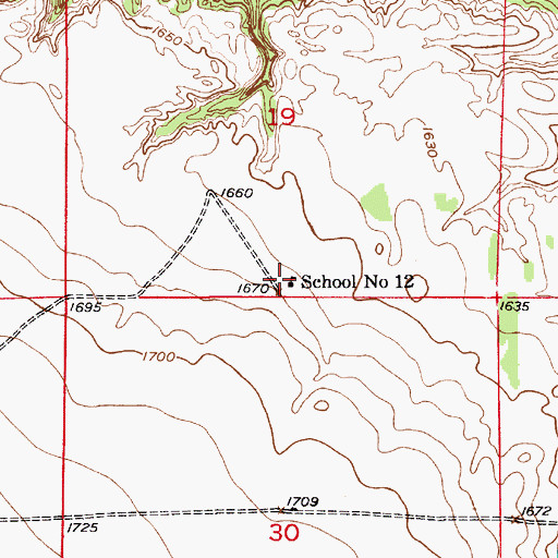 Topographic Map of School Number 12, NE