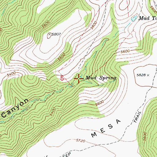 Topographic Map of Mud Spring, AZ