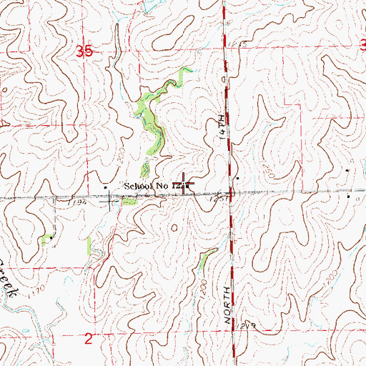 Topographic Map of School Number 122, NE