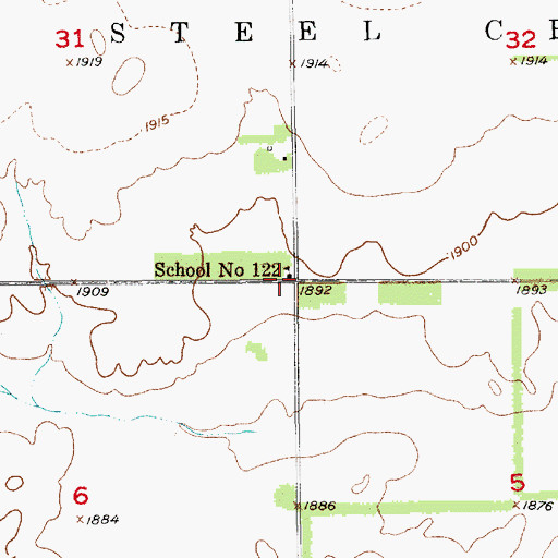 Topographic Map of School Number 122, NE