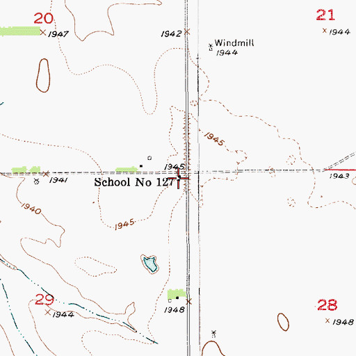 Topographic Map of School Number 127, NE