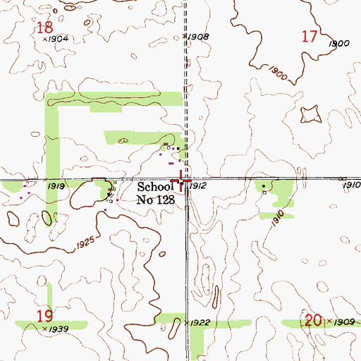 Topographic Map of School Number 128, NE