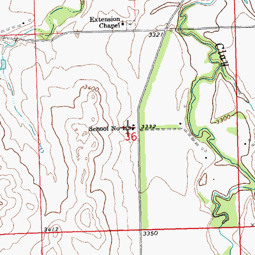 Topographic Map of School Number 129, NE