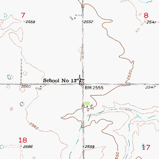 Topographic Map of School Number 13, NE