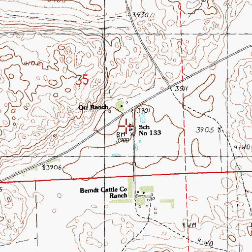 Topographic Map of School Number 133, NE