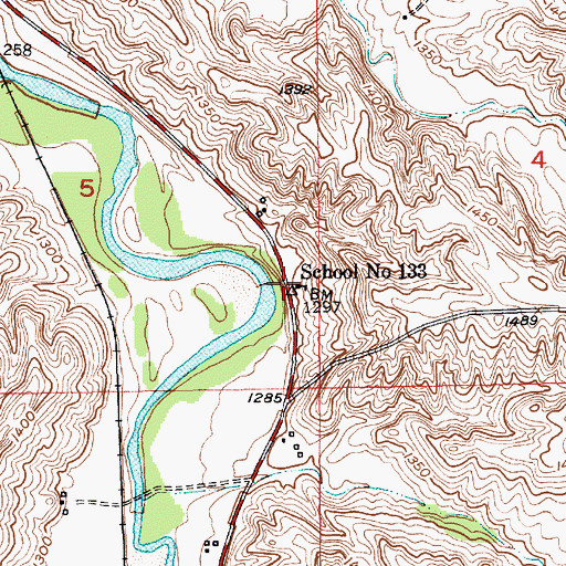 Topographic Map of School Number 133, NE