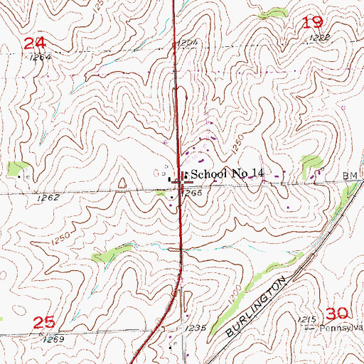 Topographic Map of School Number 14, NE