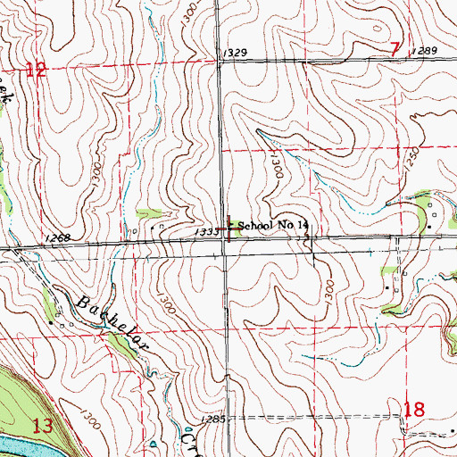 Topographic Map of School Number 14, NE