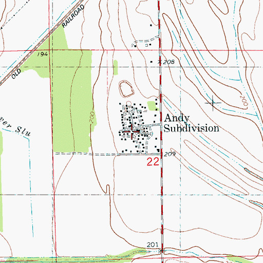 Topographic Map of Anthony Subdivision, AR