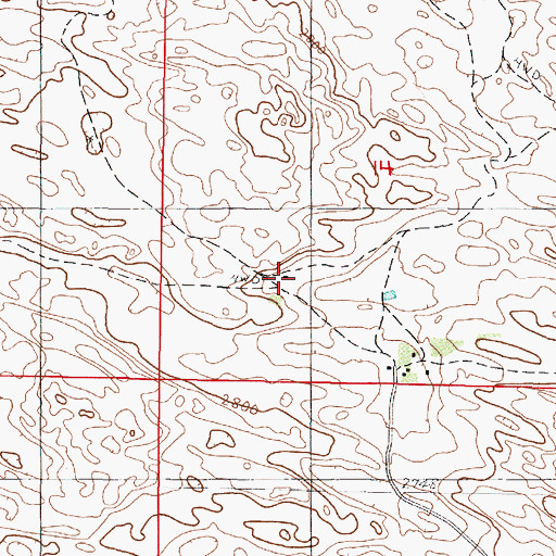 Topographic Map of School Number 14, NE