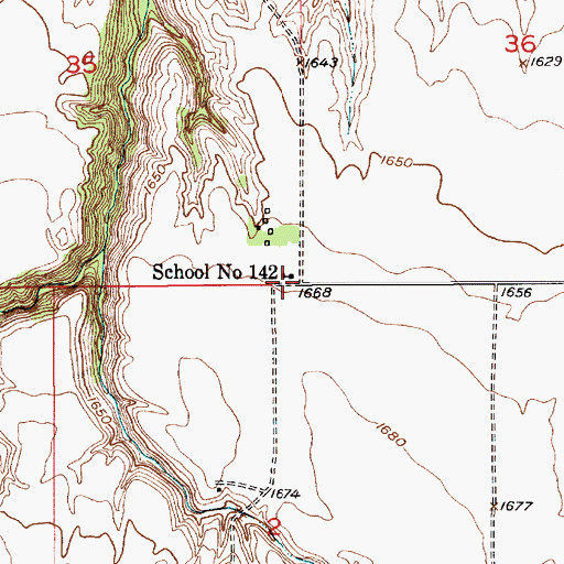 Topographic Map of School Number 142, NE