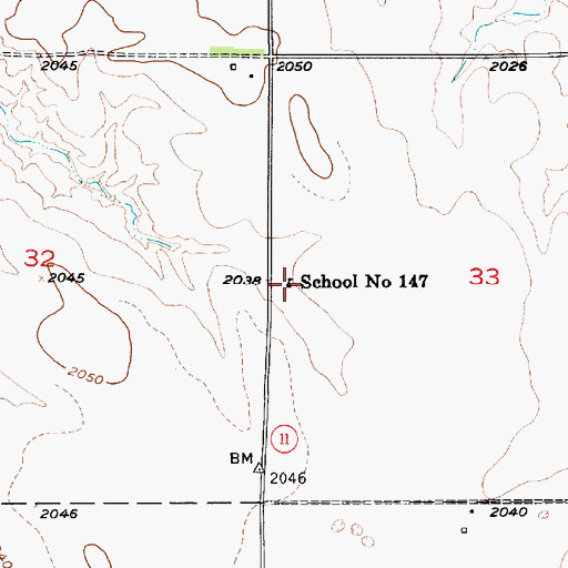 Topographic Map of School Number 147, NE