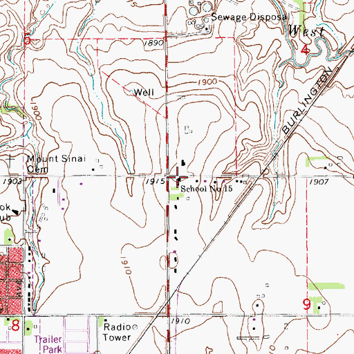 Topographic Map of School Number 15, NE