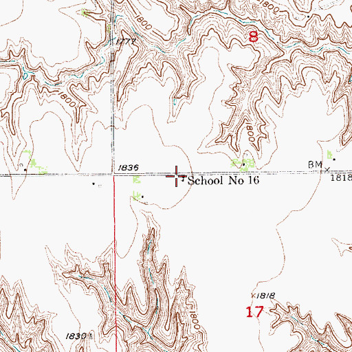 Topographic Map of School Number 16 (historical), NE