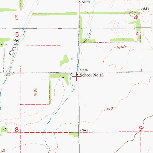 Topographic Map of School Number 16, NE