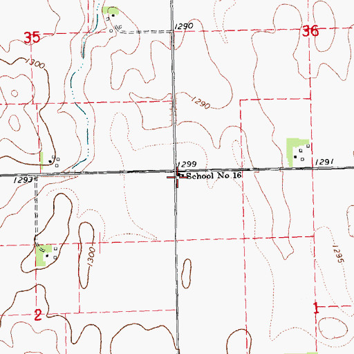 Topographic Map of School Number 16, NE