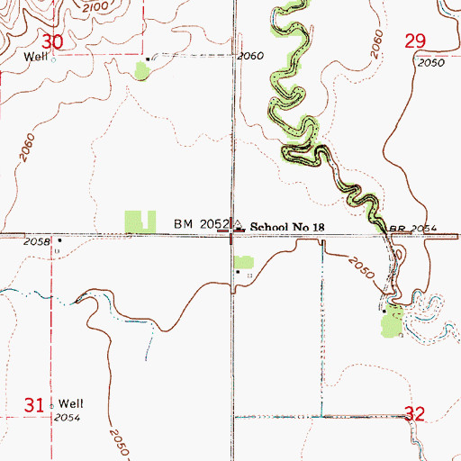 Topographic Map of School Number 18 (historical), NE