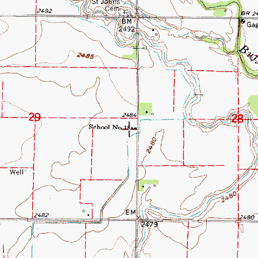 Topographic Map of School Number 18, NE