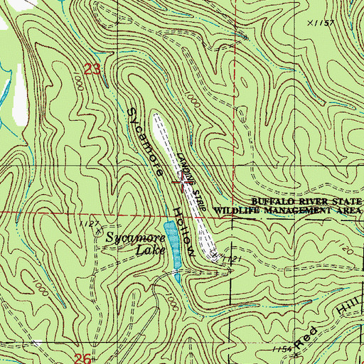 Topographic Map of Lost Mountain Wilderness Retreat Airport (historical), AR