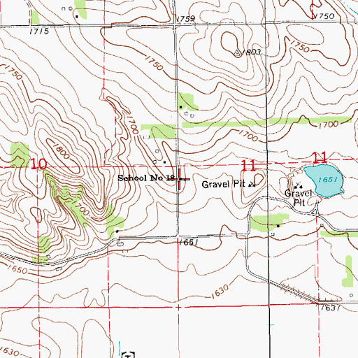 Topographic Map of School Number 18, NE