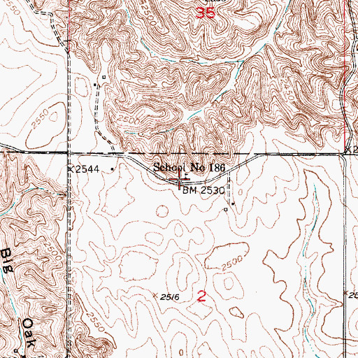 Topographic Map of School Number 186, NE