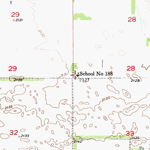Topographic Map of School Number 188, NE