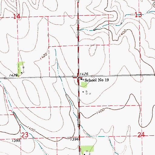 Topographic Map of School Number 19 (historical), NE