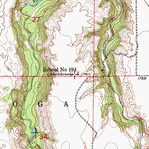 Topographic Map of School Number 193, NE
