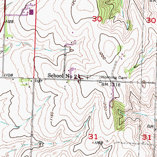 Topographic Map of School Number 2, NE