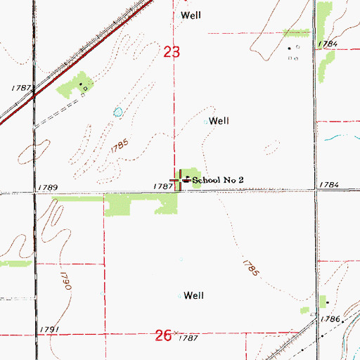 Topographic Map of School Number 2, NE
