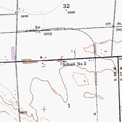 Topographic Map of School Number 2, NE