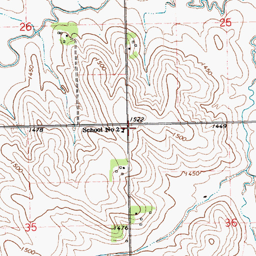 Topographic Map of School Number 2 (historical), NE