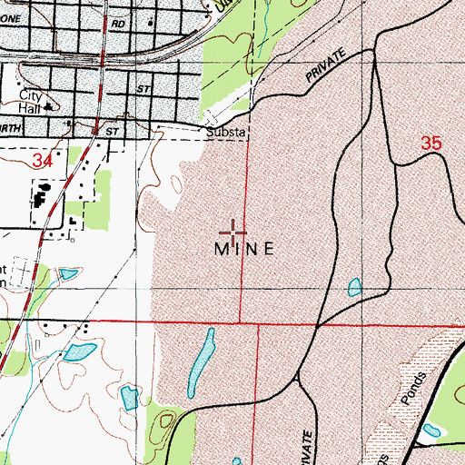 Topographic Map of Saline County Regional Airport, AR