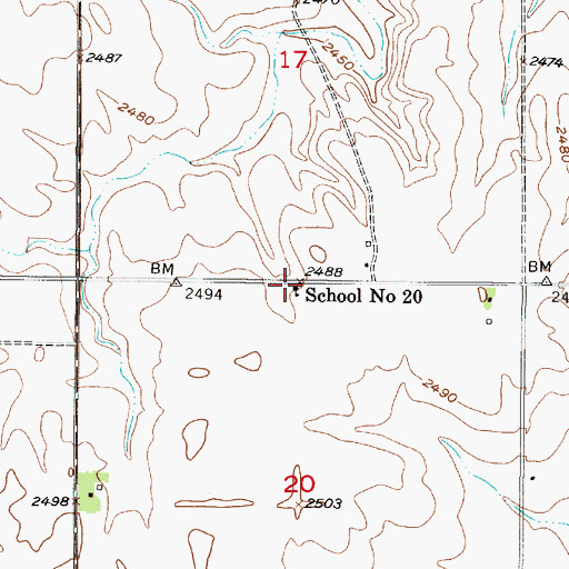 Topographic Map of School Number 20, NE