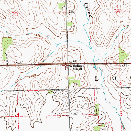 Topographic Map of School Number 21 (historical), NE