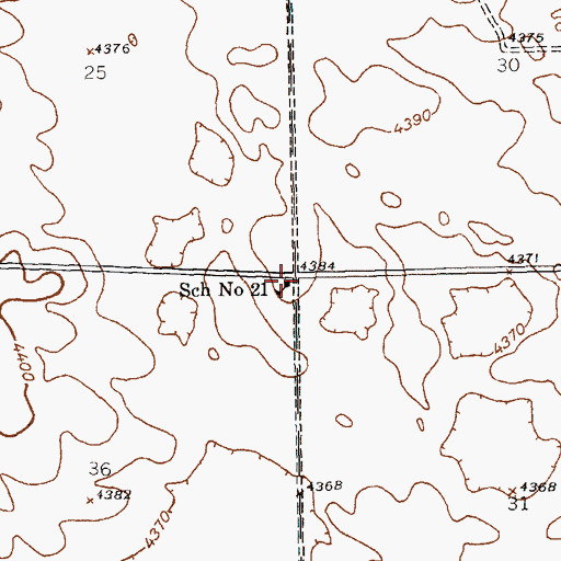 Topographic Map of School Number 21, NE