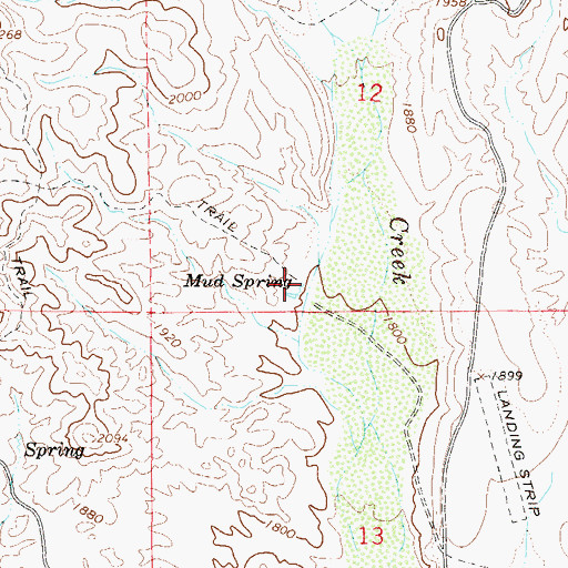 Topographic Map of Mud Spring, AZ
