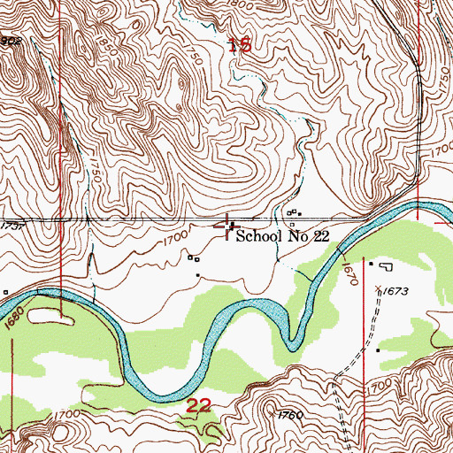 Topographic Map of School Number 22, NE
