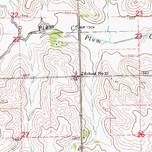 Topographic Map of School Number 23 (historical), NE