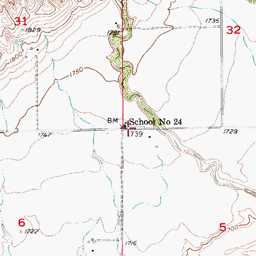 Topographic Map of School Number 24 (historical), NE