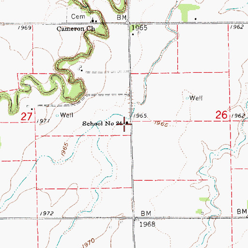 Topographic Map of School Number 24 (historical), NE