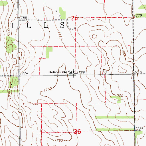 Topographic Map of School Number 24, NE
