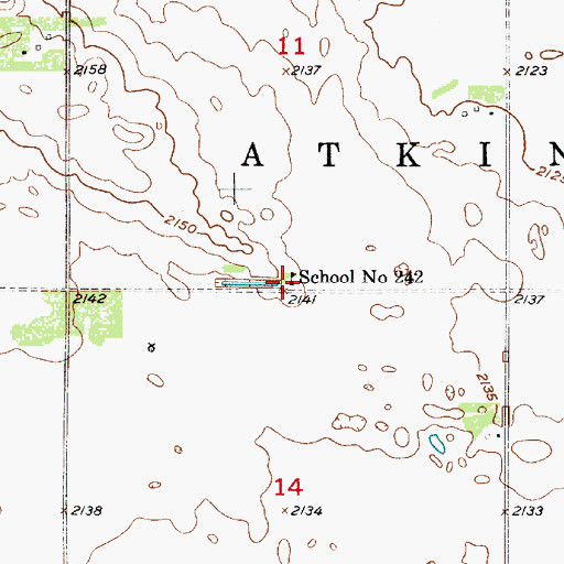 Topographic Map of School Number 242, NE